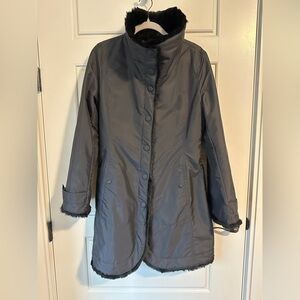 Armani Collezioni Black Rabbit Fur Lined Jacket